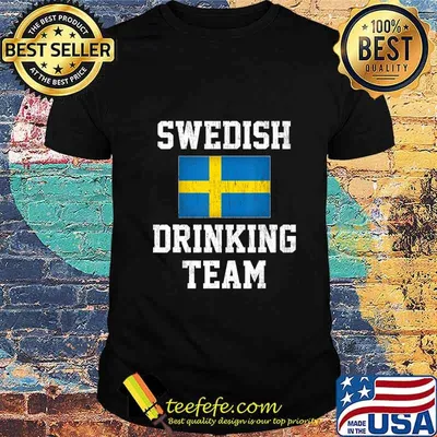 Vintage Swedish Drinking Team Shirt Sweden Flag Country Beer T-Shirt