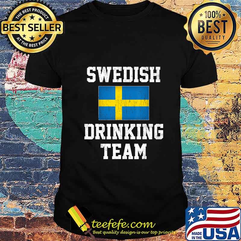 Vintage Swedish Drinking Team Shirt Sweden Flag Country Beer T-Shirt