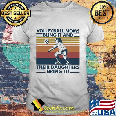 Volleyball moms bling it and their daughters bring it vintage retro shirt