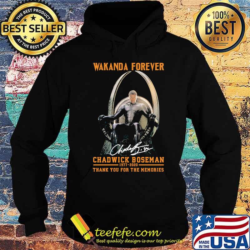 Wakanda forever black panther chadwick Boseman 1977 2020 thank you for the memories signature rip king s Hoodie Wakanda forever black panther chadwick Boseman 1977 2020 thank you for the memories signature rip king s Hoodie