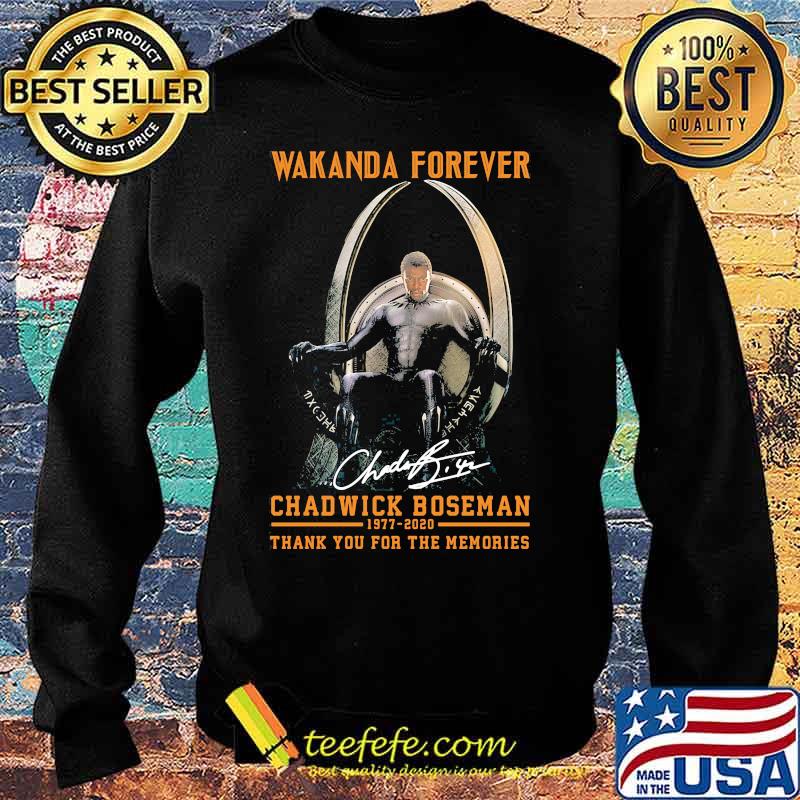 Wakanda forever black panther chadwick Boseman 1977 2020 thank you for the memories signature rip king s Sweater Wakanda forever black panther chadwick Boseman 1977 2020 thank you for the memories signature rip king s Sweater