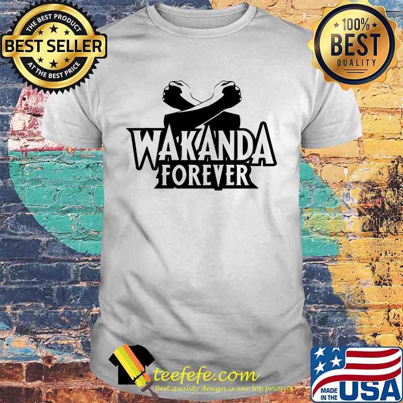 Wakanda forever black panther chadwick rip hand shirt