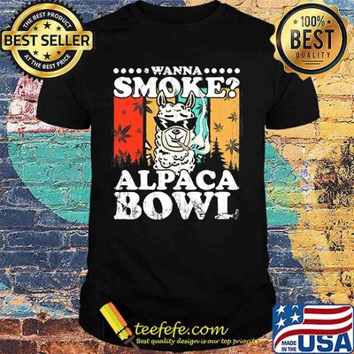 Wanna Smoke Alpaca Bowl Weed Vintage Retro Shirt