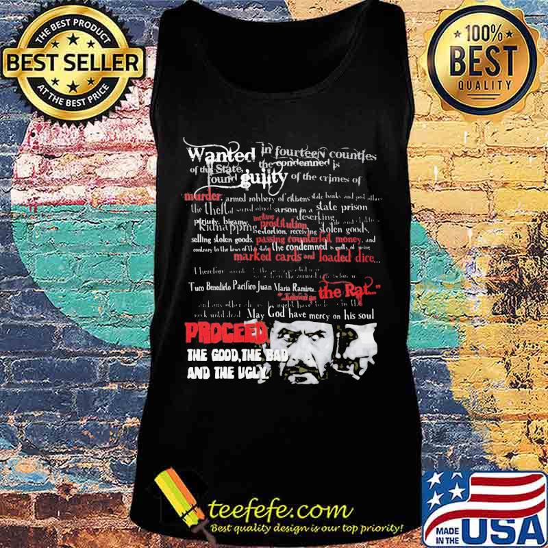 Wanted guilty murder the rat proceed the good the bad and the ugly s Tank top Wanted guilty murder the rat proceed the good the bad and the ugly s Tank top