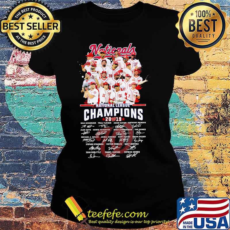 Washington national league champions 2019 signatures s Ladies tee Washington national league champions 2019 signatures s Ladies tee