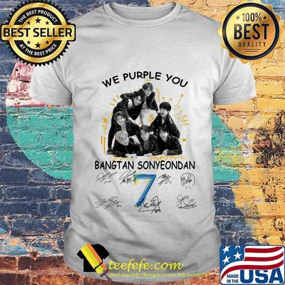 We purple you bts bangtan sonyeondan 7 signatures shirt