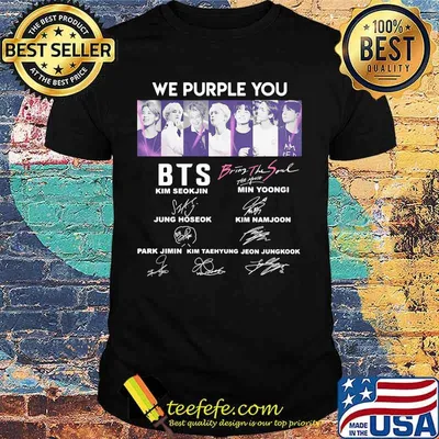 We purple you bts bring the soul the movie members signatures shirt