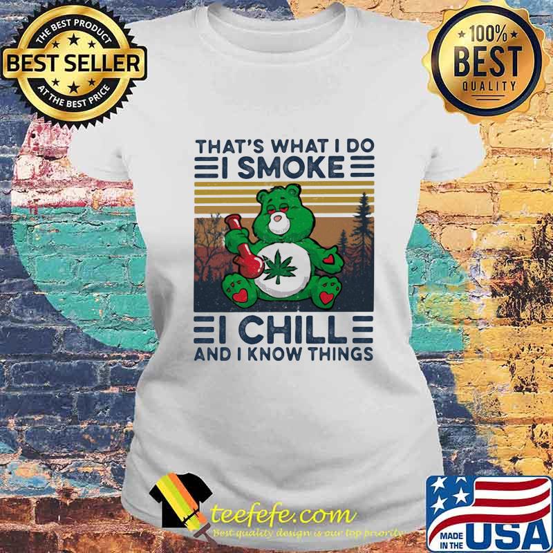 Weed bear that's what i do i smoke i chill and i know things vintage retro s Laides tee Weed bear that's what i do i smoke i chill and i know things vintage retro s Laides tee
