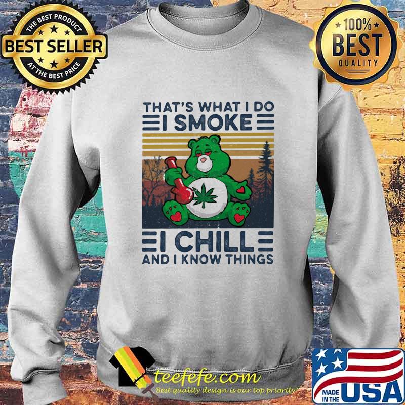 Weed bear that's what i do i smoke i chill and i know things vintage retro s Sweater Weed bear that's what i do i smoke i chill and i know things vintage retro s Sweater