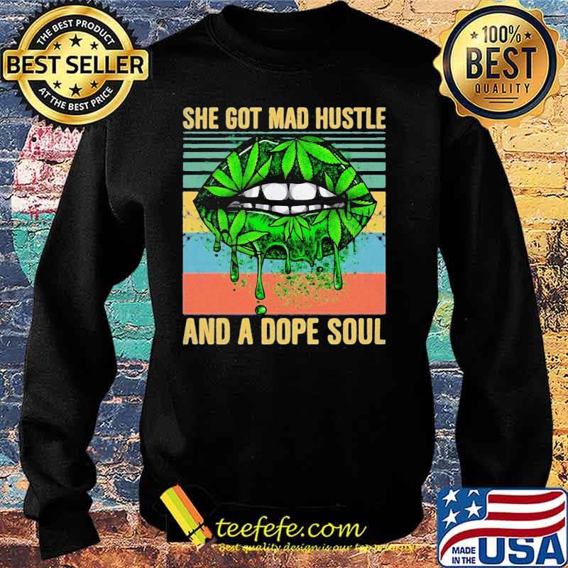 Weed lips she got mad hustle and a dope soul vintage retro s Sweater Weed lips she got mad hustle and a dope soul vintage retro s Sweater