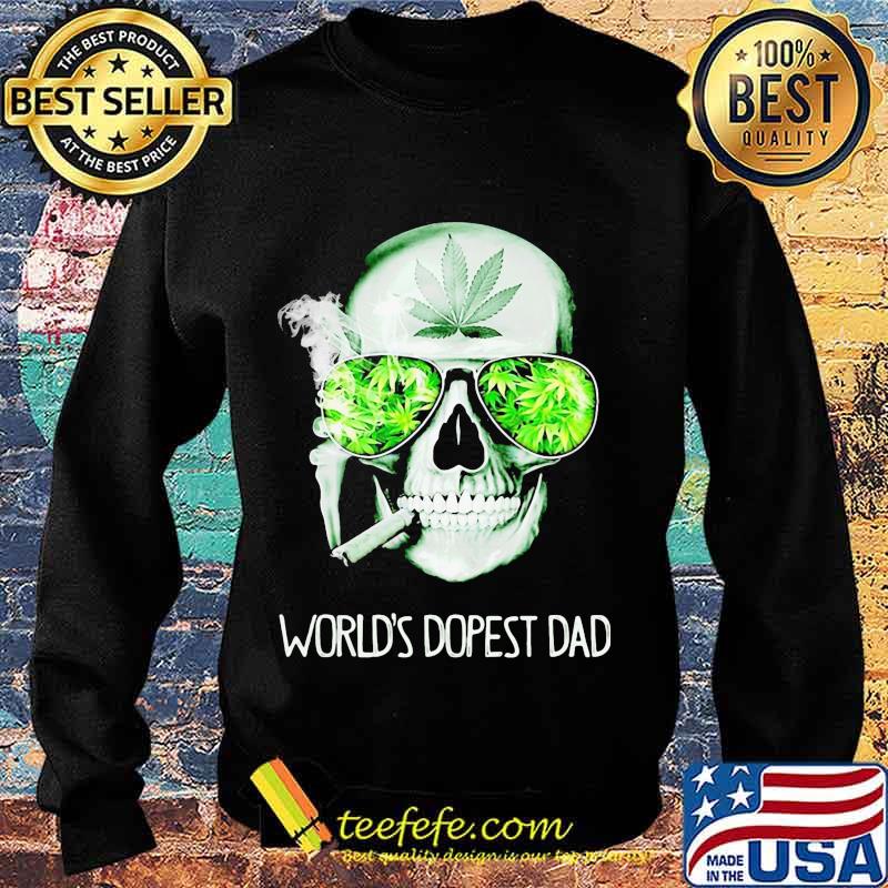 Weed skull smoking world's dopest dad s Sweater Weed skull smoking world's dopest dad s Sweater