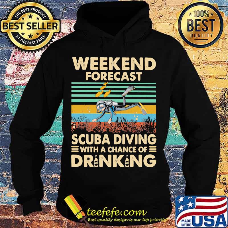Weekend forecast scuba diving with a chance of drinking vintage retro s Hoodie Weekend forecast scuba diving with a chance of drinking vintage retro s Hoodie