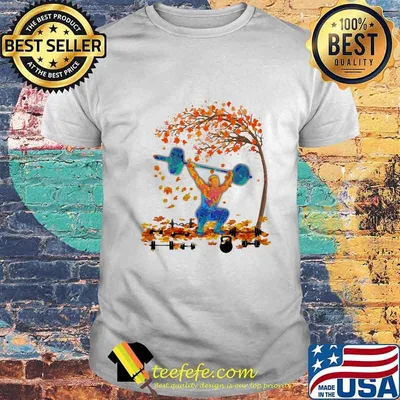 Weightlifting maple leaves tree shirt