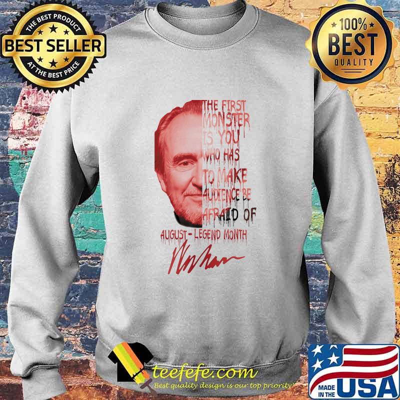 Wes craven the first monster is you who has to make audience be afraid of august legend month signature s Sweater Wes craven the first monster is you who has to make audience be afraid of august legend month signature s Sweater