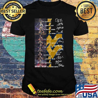 West virginia mountaineers men's basketball players signatures shirt