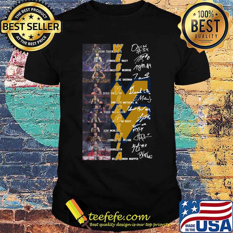 West virginia mountaineers men's basketball players signatures shirt
