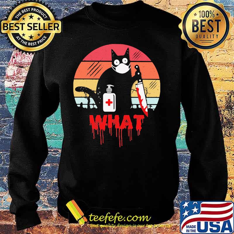 WHAT THE CAT HAND SANITIZER HALLOWEEN VINTAGE RETRO SHIRT Sweater WHAT THE CAT HAND SANITIZER HALLOWEEN VINTAGE RETRO SHIRT Sweater