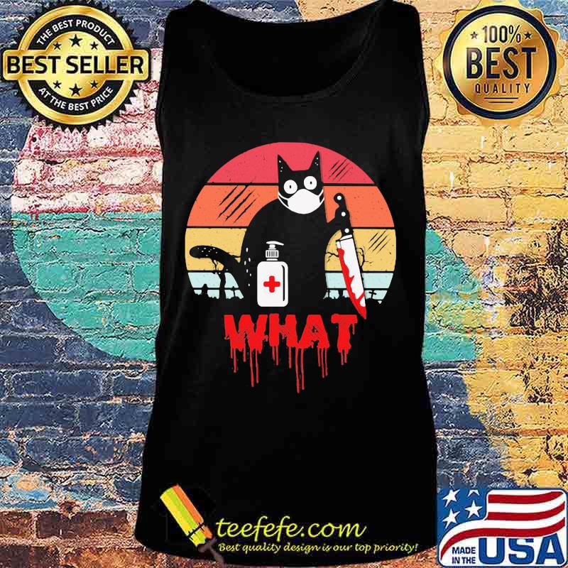 WHAT THE CAT HAND SANITIZER HALLOWEEN VINTAGE RETRO SHIRT Tank top WHAT THE CAT HAND SANITIZER HALLOWEEN VINTAGE RETRO SHIRT Tank top