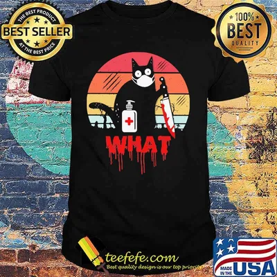 WHAT THE CAT HAND SANITIZER HALLOWEEN VINTAGE RETRO SHIRT