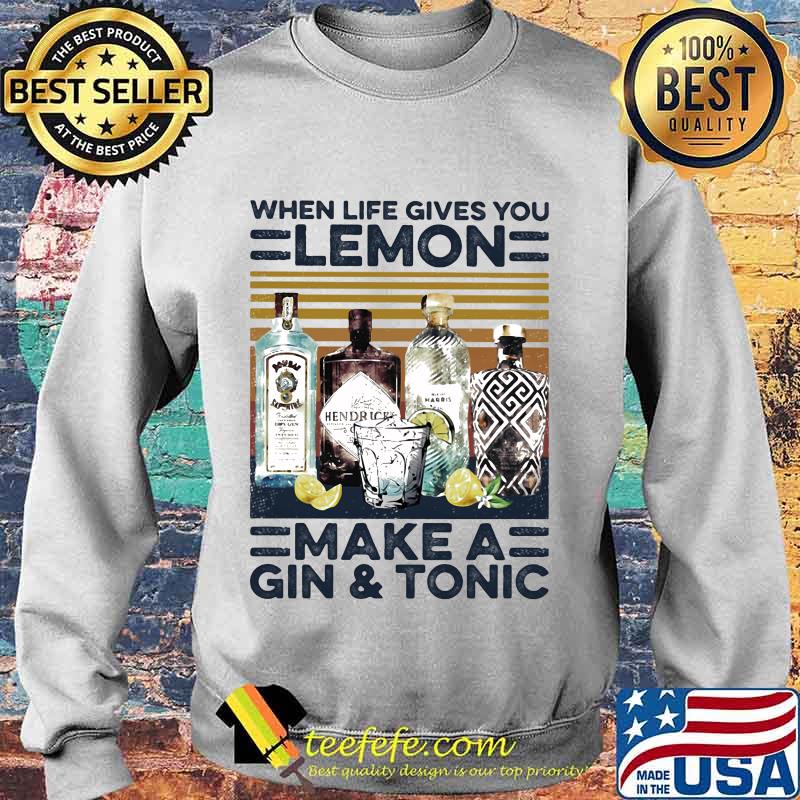 when life gives you lemon make a gin and tonic vintage retro s Sweater when life gives you lemon make a gin and tonic vintage retro s Sweater