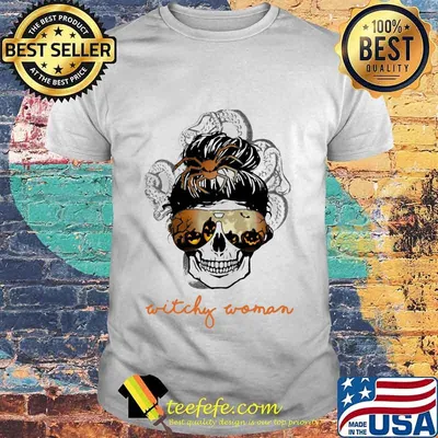 WITCHY WOMAN SKULL GIRL HALLOWEEN SHIRT
