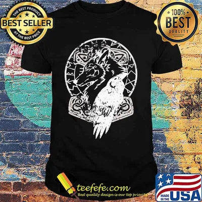 Wolf bird night black shirt