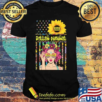 Woman sunflower dollar general american flag independence day shirt