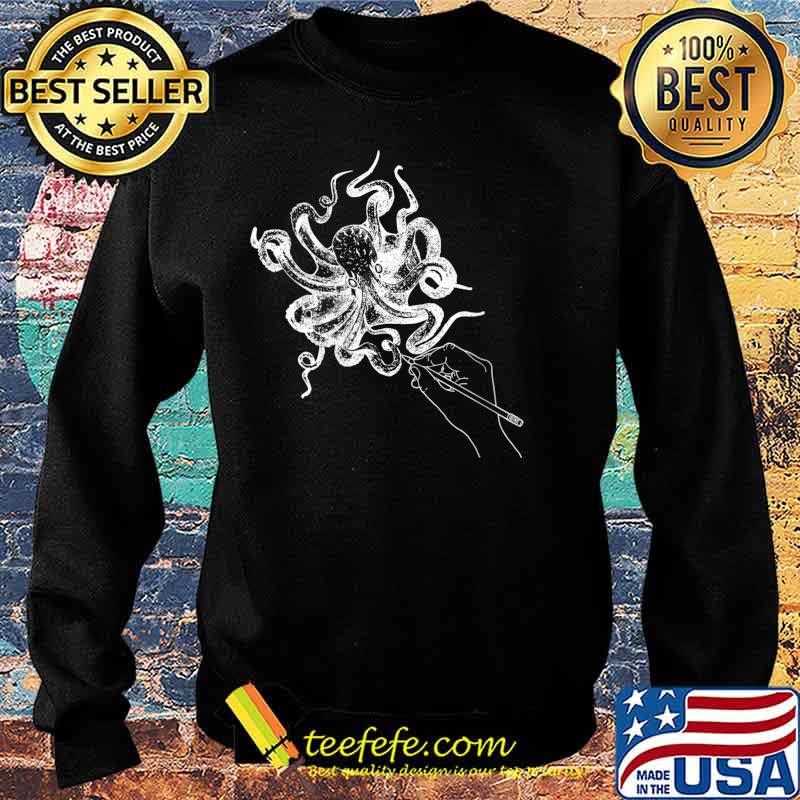 Womens Octopus hand drawing sketch graphic V-Neck T-Shirt Copy Sweater Womens Octopus hand drawing sketch graphic V-Neck T-Shirt Copy Sweater