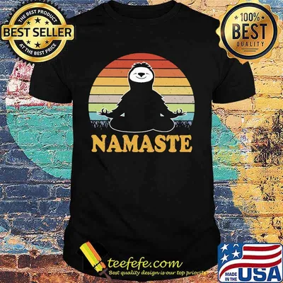 Yoga chill sloth namaste vintage retro shirt