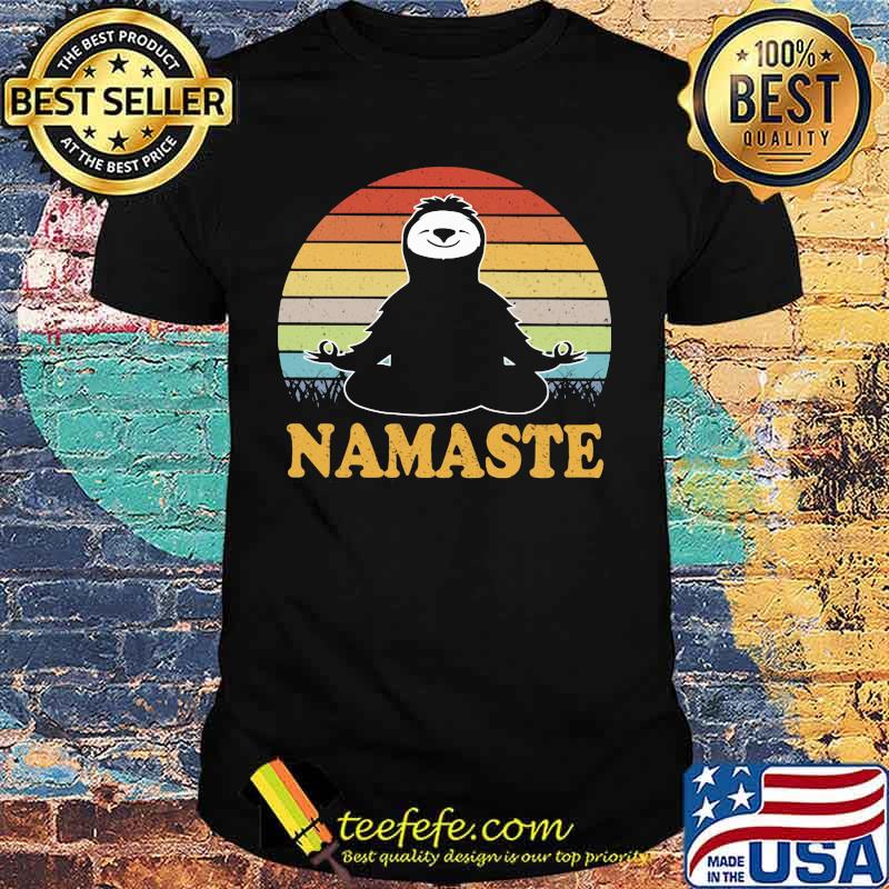 Yoga chill sloth namaste vintage retro shirt