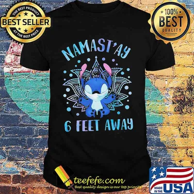 Yoga chill stitch mask namastay 6 feet away shirt
