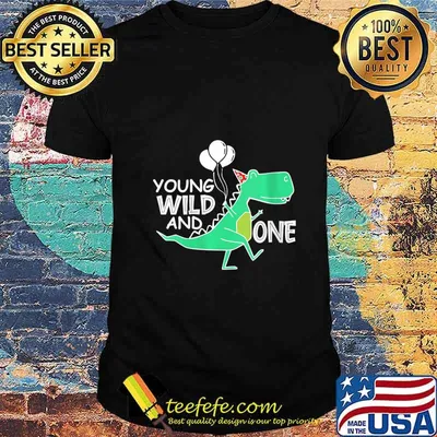 Young wild and one trex birthday dinosaur 1st birthday Shirt