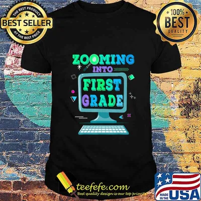 Zooming Into 1st First Grade Virtual Back to School Kid Gift T-Shirt