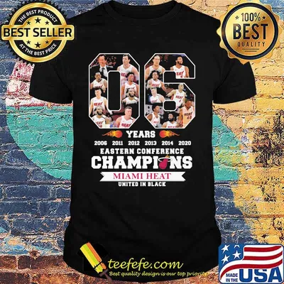 06 years 2006 2020 eastern conference champions miami heat united in black shirt