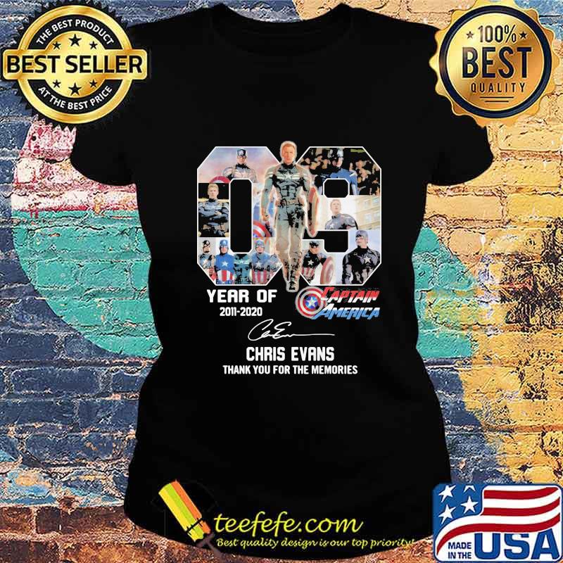 09 year of 2011 2020 captain america chris evans thank for the memories signatures s Ladies tee 09 year of 2011 2020 captain america chris evans thank for the memories signatures s Ladies tee