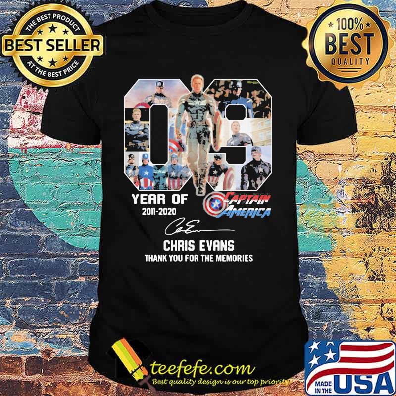 09 year of 2011 2020 captain america chris evans thank for the memories signatures shirt 09 year of 2011 2020 captain america chris evans thank for the memories signatures shirt