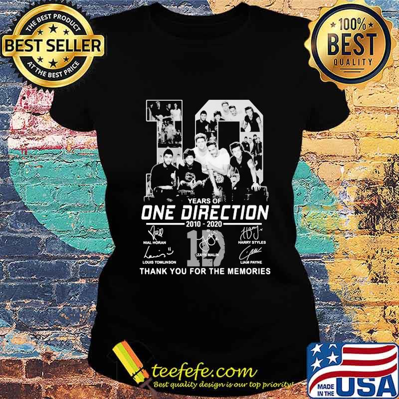 10 years of one direction 2010 2020 thank for the memories signatures s Ladies tee 10 years of one direction 2010 2020 thank for the memories signatures s Ladies tee