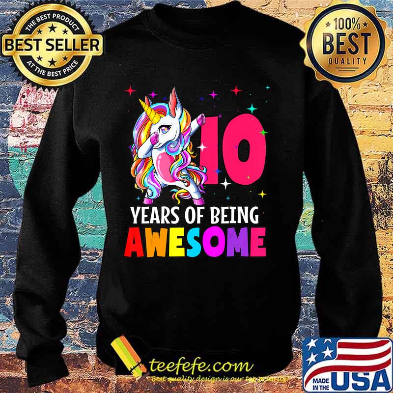 10th Birthday Dabbing Unicorn Party Gift 10 Years Old Girls T-Shirt Sweater 10th Birthday Dabbing Unicorn Party Gift 10 Years Old Girls T-Shirt Sweater