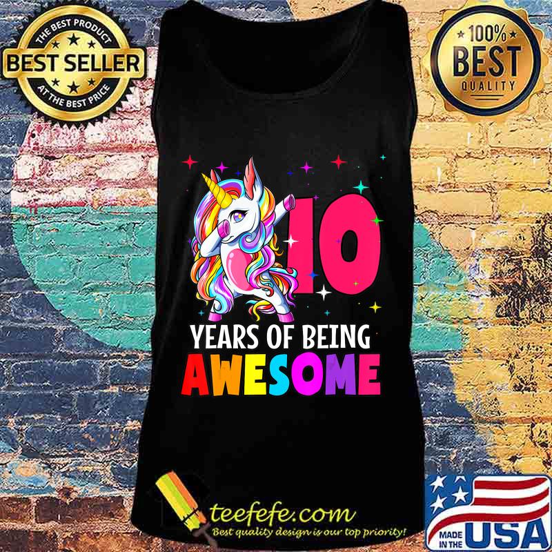 10th Birthday Dabbing Unicorn Party Gift 10 Years Old Girls T-Shirt Tank top 10th Birthday Dabbing Unicorn Party Gift 10 Years Old Girls T-Shirt Tank top