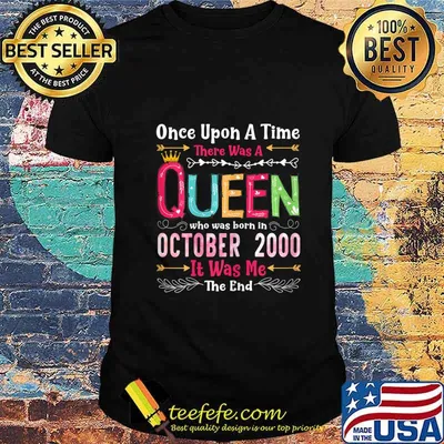 20 Years Birthday Girls 20th Birthday Queen October 2000 T-Shirt