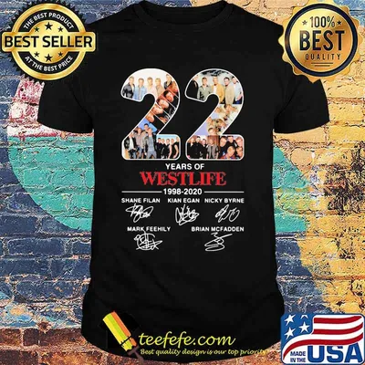 22 years of westlife 1998 2020 signatures shirt