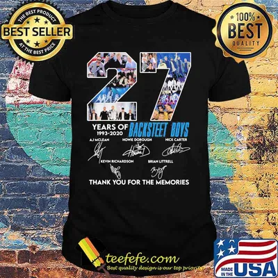 27 years 0f 1993 2020 backstreet boys thank for the memories signatures shirt