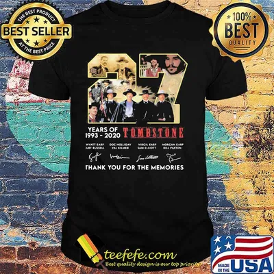 27 years of 1993 2020 tombstone thank for the memories signatures shirt