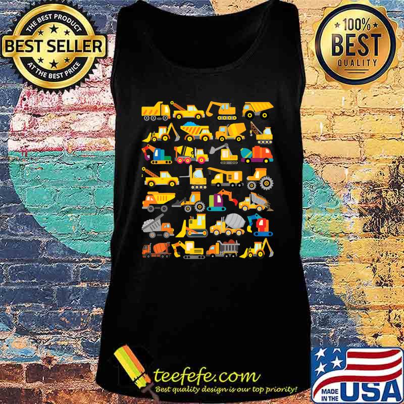 28 Types of Construction Excavator Bulldozer Truck Crane T-Shirt Tank top 28 Types of Construction Excavator Bulldozer Truck Crane T-Shirt Tank top