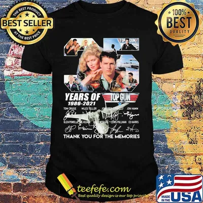 35 years of 1986 2021 years of top gun thank you for the memories signatures shirt