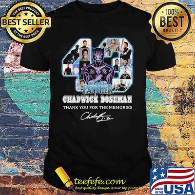 43 black panther rip chadwick thank you for the memories signature shirt
