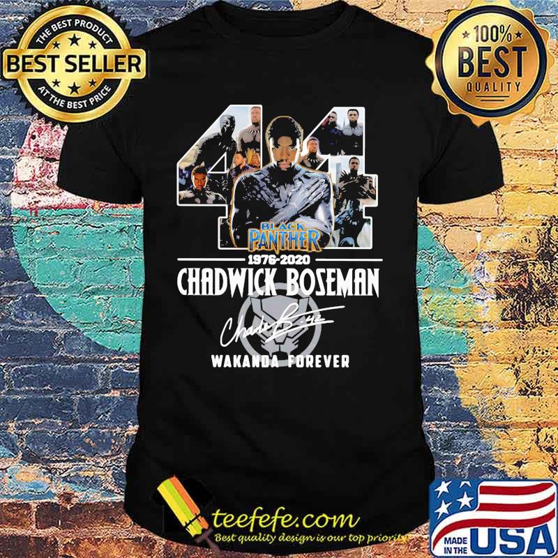 44 black panther 1976 2020 rip chadwick wakanda forever signature shirt 44 black panther 1976 2020 rip chadwick wakanda forever signature shirt