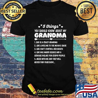 5 Things You Should Know About My Grandma  Funny Grandma T-Shirt