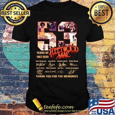 53 years of 1967 2020 fleetwood mac thank you for the memories signatures shirt