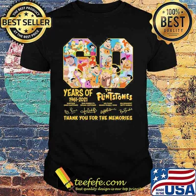 60 years of 1961 2021 the flinstones thank for the memories signatures shirt